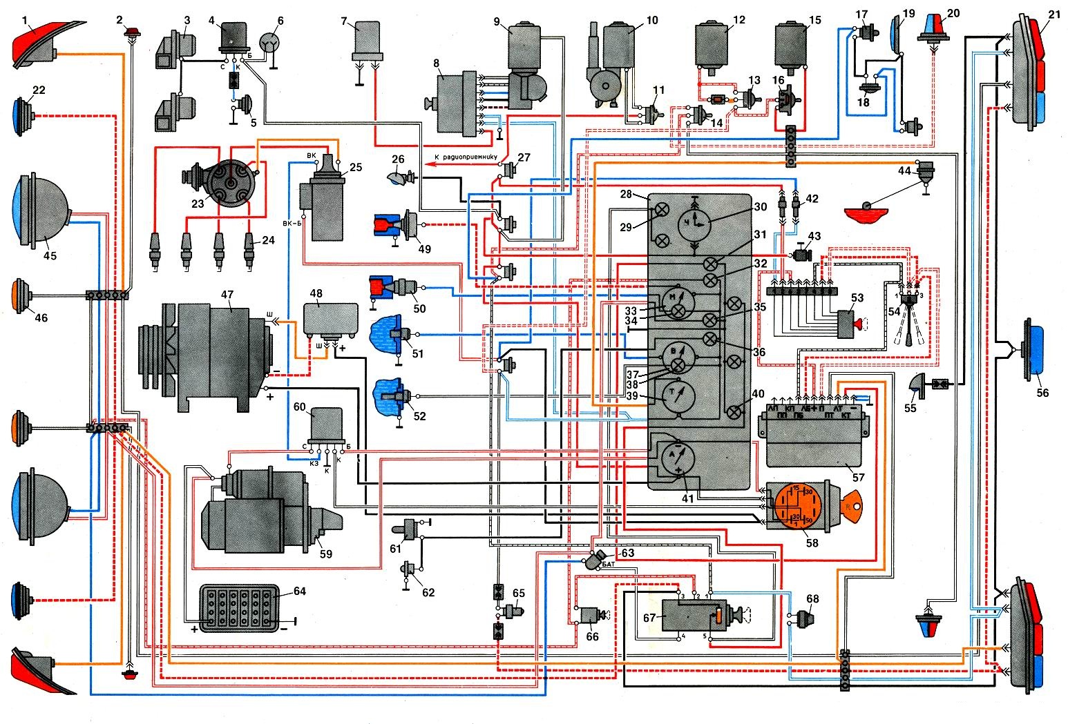 Схема электрооборудования авто